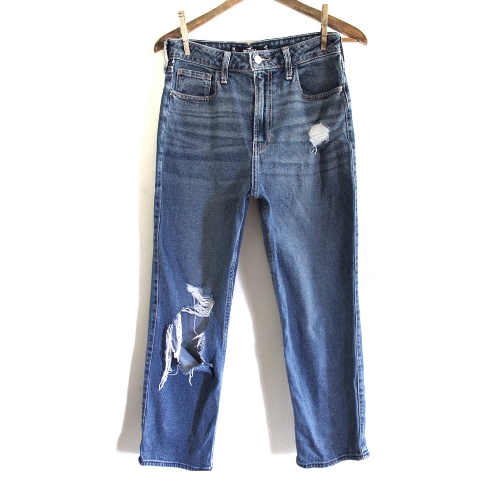 Hollister Ultra High Rise Vintage Straight Cropped Jeans 7R 28 Preowned